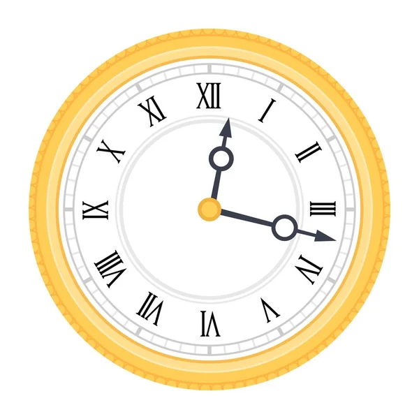 Uhr mit römischen Ziffern Vektor-Symbol flach isoliert — Stockvektor