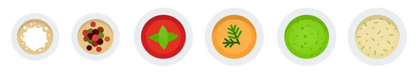 Ensemble de sauces végétariennes à la tomate, moutarde, crème et pesto — Image vectorielle