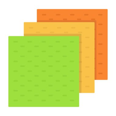 Mutfak süngerimsi peçete vektör simgesi düz izole