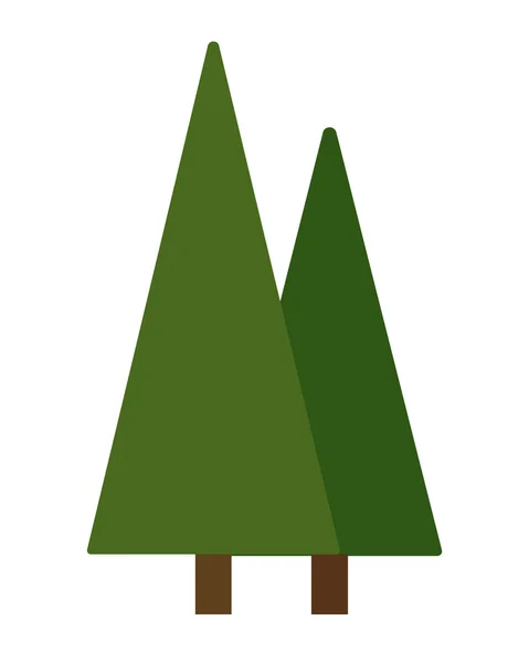 Zöld tűlevelű fa vektor ikon elszigetelt fehér alapon. — Stock Vector