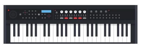 Synthesizer elektronisches Keyboard Musikinstrument Musiker Vektor Ikone flach isoliert Abbildung. — Stockvektor