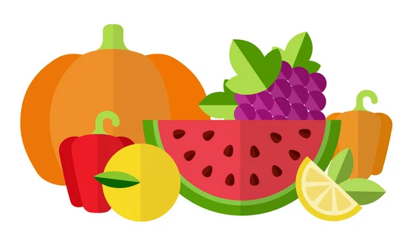 Склад біопродукції, фестиваль врожаю, фрукти та овочі Векторні ілюстрації — стоковий вектор
