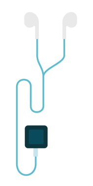 Oyuncu vektör simgesine bağlı düz kulaklıklar.