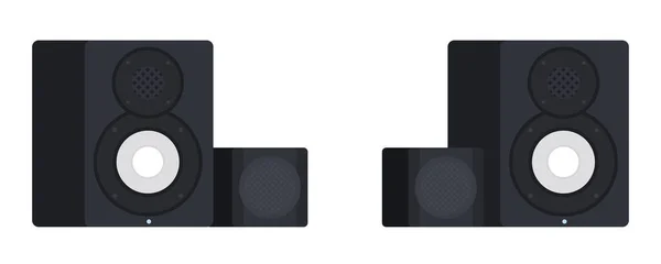 Sistema de altavoces multimedia Icono vectorial músico ilustración plana aislada . — Vector de stock