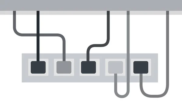 Power strip van vijf stopcontacten, netsnoeren inbegrepen Muzikant vector pictogram platte geïsoleerde illustratie. — Stockvector