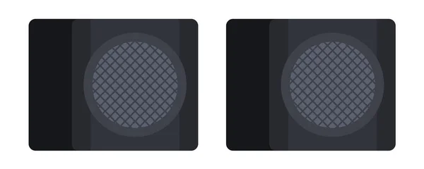 Twee vierkante luidsprekers met subwoofers voor muziek Muzikant vector icoon plat geïsoleerde illustratie. — Stockvector