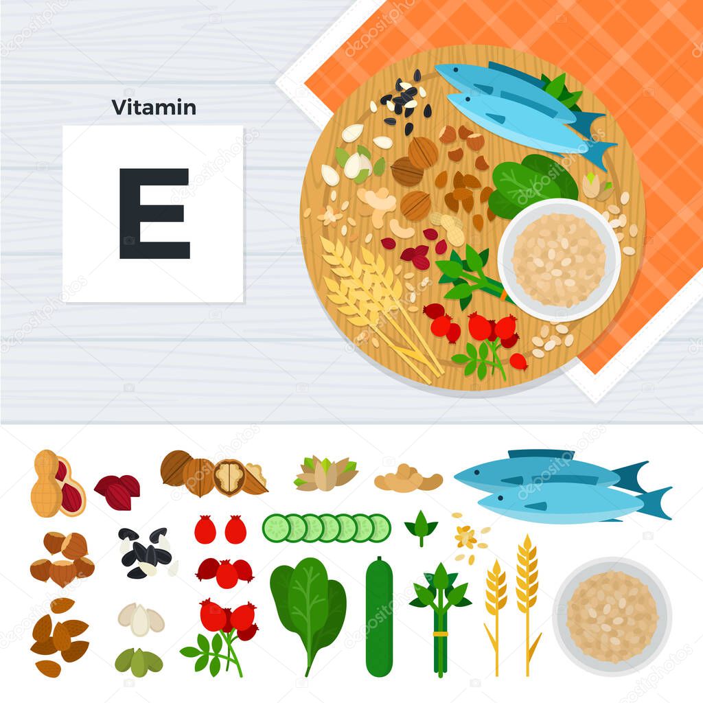 Products with vitamin E