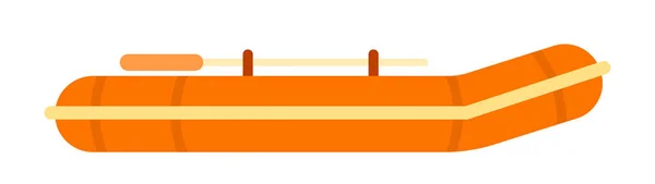 Апельсиновый надувной каучук с веслами, для туризма, спортивный вектор. — стоковый вектор