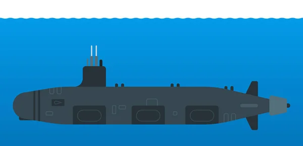 Nuclear submarine vector isolated on white — Stock Vector