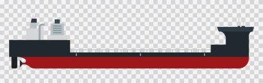 Konteynır kargo gemisi vektör çizimi düz tasarım.
