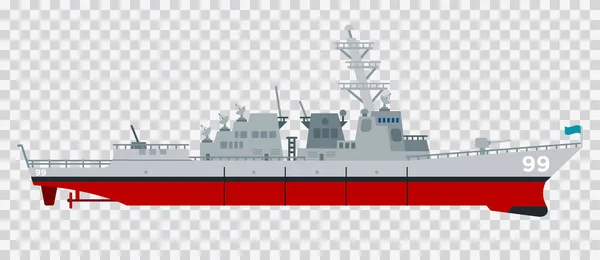 Vector image of an guards missile cruiser vector icon flat isolated — Stock Vector