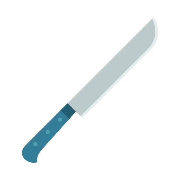 Cuchillo para cortar objetos de vectores de carne sobre fondo blanco. — Vector de stock