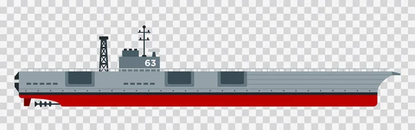 Strijdschip vliegdekschip illustratie in een plat ontwerp. — Stockvector