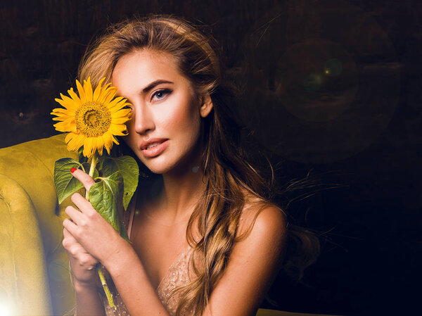 Miss Earth, fashion contest, beautiful model, loves planet, nature, animals, people,wearing the crown, miss Earth ribbon,  spikelets of wheat,sunflower, beauty nature,sitting on the chair, waving hair, kindness ang peace, love to everyone