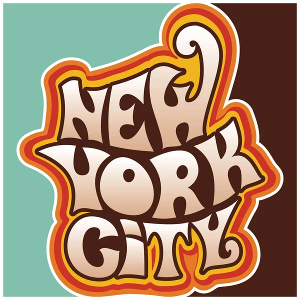 60-talet 70-talet new york city funky bokstäver. Vektorgrafik