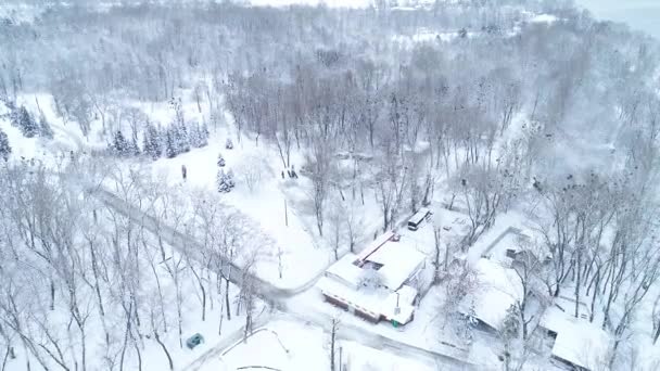 Вид Сверху Сверху Вниз Киев Украина Гидропарк Спортивная Часть Города — стоковое видео