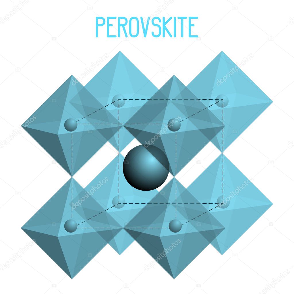 Mineral Perovskite. Chemical formula. Vector illustration. Color can change quickly