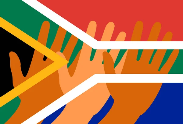 纳尔逊 曼德拉国际日 7月18日 政治节日的概念 南非共和国国旗 — 图库矢量图片