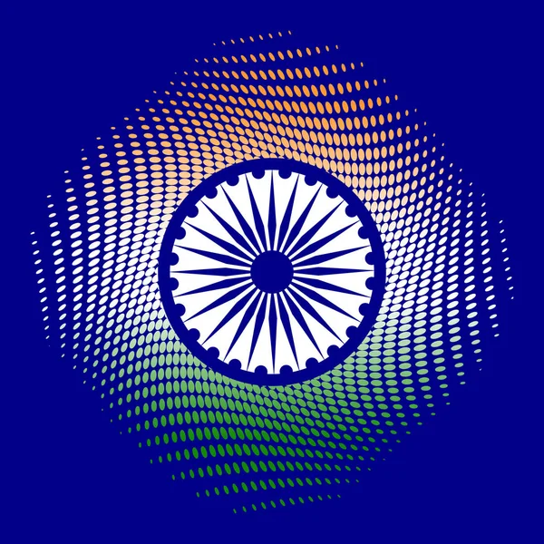 Dia Independência Índia Agosto Cores Bandeira São Verde Branco Açafrão — Vetor de Stock