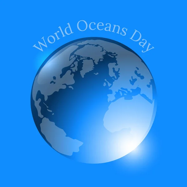 Journée Mondiale Des Océans Juin Concept Vacances Écologiques Planète Terre — Image vectorielle