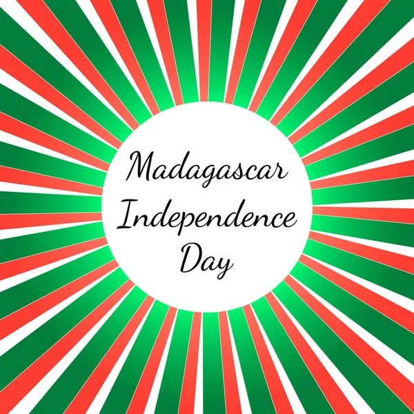 День Независимости Мадагаскара Июня Концепция Национального Праздника Лучи Центра Цвета — стоковый вектор