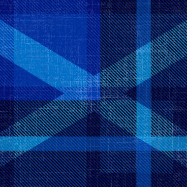 İskoçya'nın bağımsızlık günü. 24 Haziran. Ulusal tatil kavramı. İskoç mavi tartan. İskoç bayrak - beyaz silüeti çapraz. Damalı yünlü kumaş, Ulusal desenle, İskoç eteği