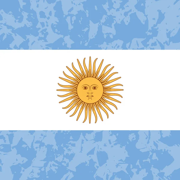 阿根廷独立日 7月9日 国庆放假的概念 阿根廷的旗子 太阳的可能 垃圾背景 — 图库矢量图片
