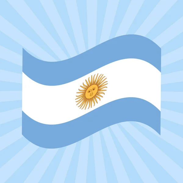 Día Independencia Argentina Julio Bandera Argentina Concepto Fiesta Nacional Sol — Vector de stock