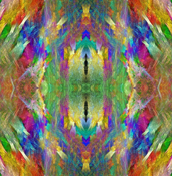 彩虹水晶纹理 明亮多彩多姿的纹理背景 分形抽象 对称无缝图案 — 图库照片
