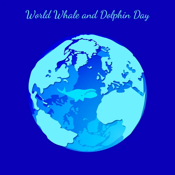 Всемирный День Китов Дельфинов Июля Концепция Экологического Праздника Планета Земля — стоковый вектор