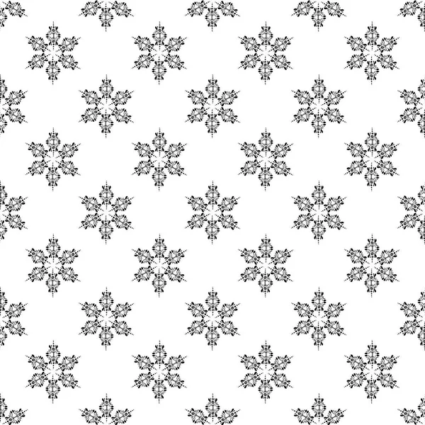 Snowflakes Ethnic Style Seamless Pattern Uniform Chess Compact Layout Small — Stock Vector