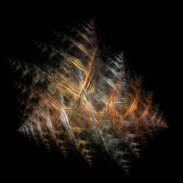 Bright Fractal Abstraction Abstraction Luminous Triangles Black Background — Stock Photo, Image