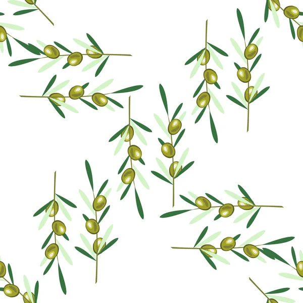 올리브 나무의 합니다 패턴입니다 올리브 나뭇잎 — 스톡 벡터