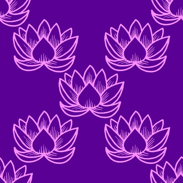 シームレス パターン オリエンタル インド中国伝統的な紫の背景 — ストックベクタ