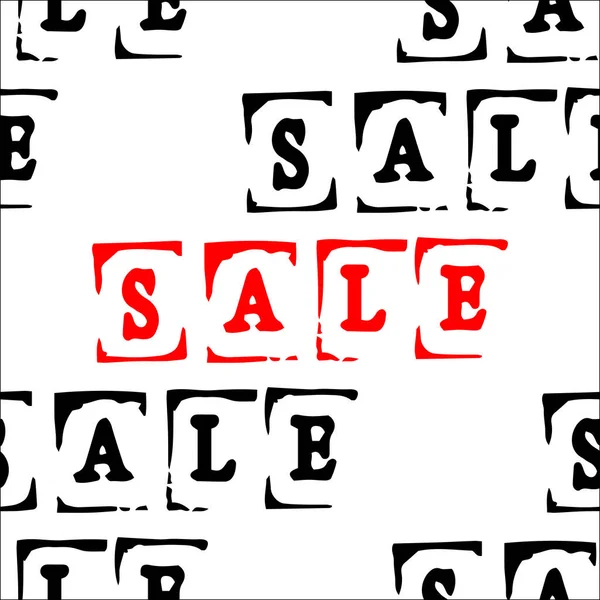Продажа Концепция Мероприятия Бесшовный Узор Буквы Слова Sale Печать Черный — стоковый вектор