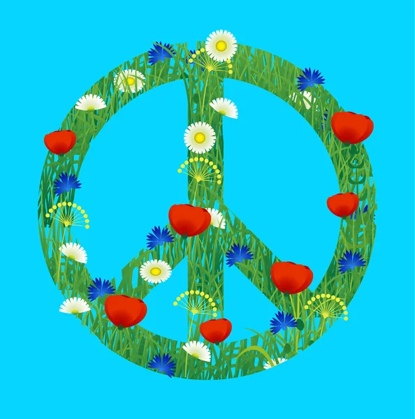 International Peace Day Concept Social Holiday Sign Pacific Meadow Grass — Stock Vector