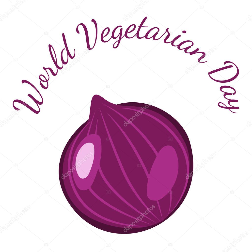 World Vegetarian Day. Food event concept. Vegetables - onion
