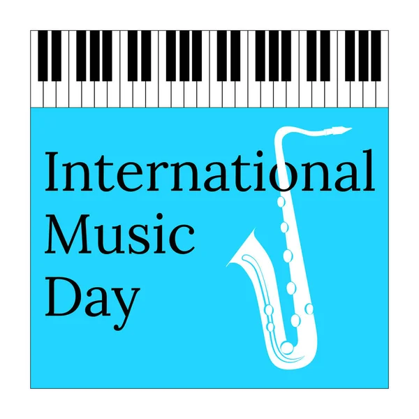 Journée Internationale Musique 1Er Octobre Concept Vacances Culturelles Clavier Piano — Image vectorielle