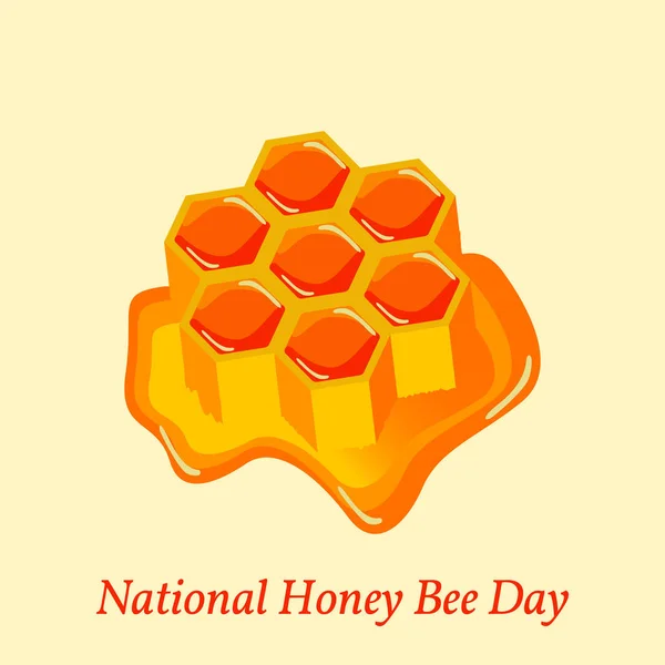 Национальный День Медовой Пчелы Сша Концепция Экологического Мероприятия Августа Медовые — стоковый вектор