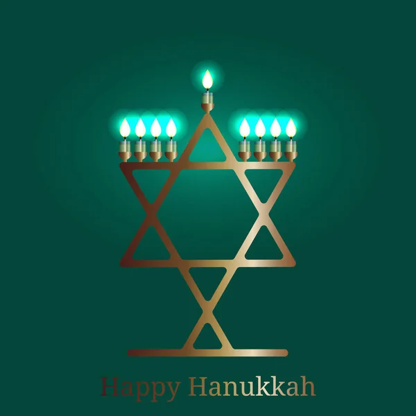 Hanukkah입니다 10입니다 유태교 휴가의 개념입니다 전통적인 Menorah입니다 스타의 데이비드입니다 어두운 — 스톡 벡터