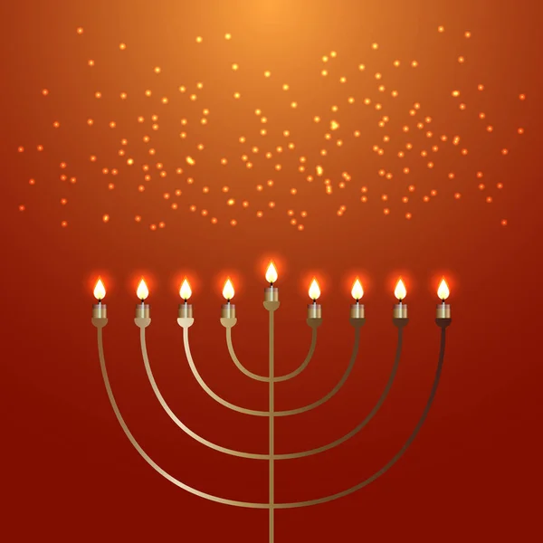 Hanukkah. 2-10 December. Concept of Judaic holiday. Traditional symbol Menorah