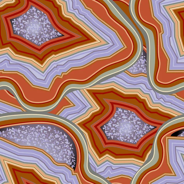 Agate Modèle Sans Couture Pierre Précieuse Pierre Précieuse Minéral Section — Image vectorielle