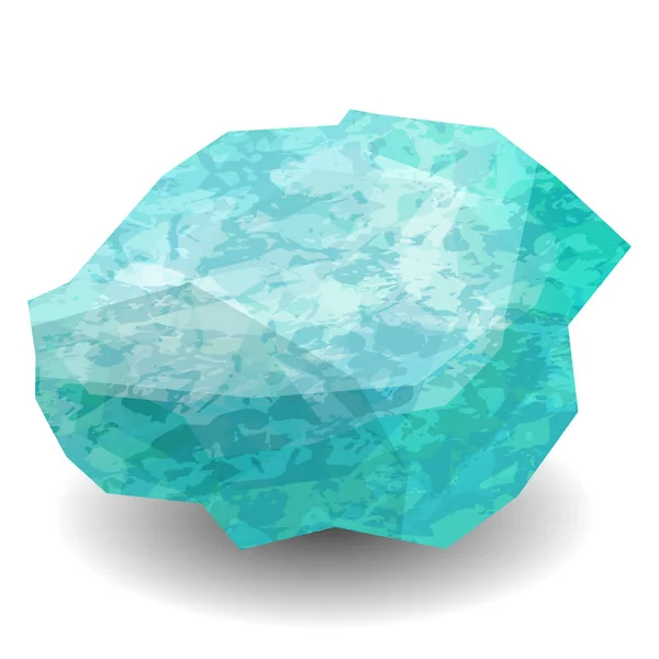 アクアマリン 貴重な石 宝石は 石の半透明の生作品 レイヤーと石の面のテクスチャ 地質鉱山科学ジュエリー背景 — ストックベクタ