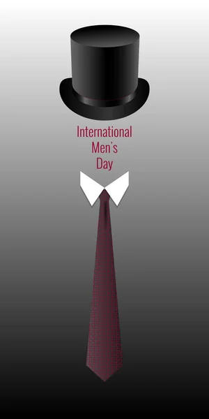 International Mens Day Concept Social Gender Event Top Hat Collar — Stock Vector