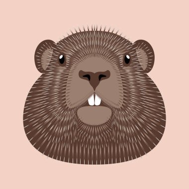 Bugün aslında dündü. ABD ve Kanada'da kavramı ulusal tatil. Hayvan dağ sıçanını çehresini vektör çizim.