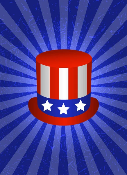 Fond Avec Des Symboles Des États Unis Chapeau Haut Drapeau — Image vectorielle