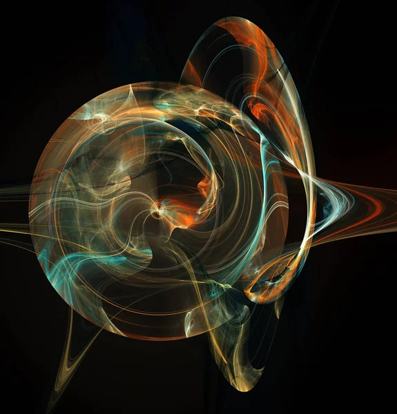 Abstrakcja Fraktal Płomień Efektami Osoczu Rozjarzony Rysunek Okrągłe Symbolem Energii — Zdjęcie stockowe