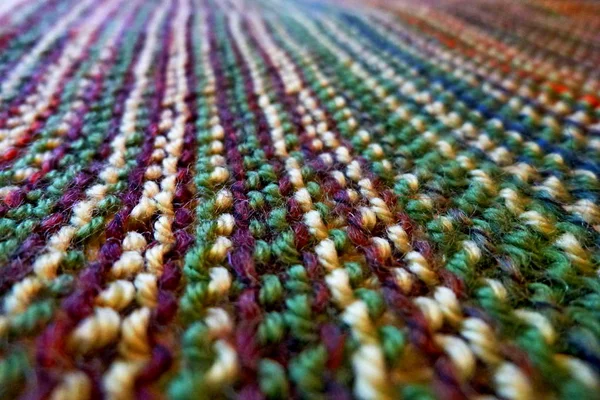 Breien Textiel Veelkleurige Textuur Achtergrondafbeelding Hobby Vrije Tijd Ambachten Perspectief — Stockfoto