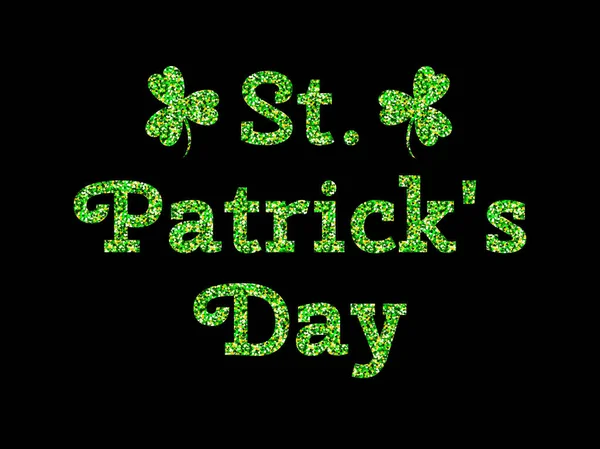 Patricks Day Event Name Text Sequins Black Background — Stock Photo, Image