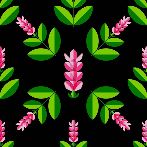 Kurkuma Kurkuma Növényi Virággal Stilizált Illusztráció Varrat Nélküli Mintát Fekete — Stock Vector